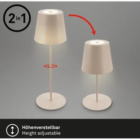 Briloner 7508011 - LED Lampada da tavolo ricaricabile dimmerabile LED/2,5W/5V IP44 beige