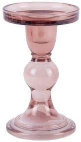 Portacandele in vetro rosa Art - PT LIVING