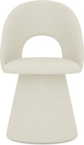 Sedia da pranzo color crema in imbottito Kalo – Makamii