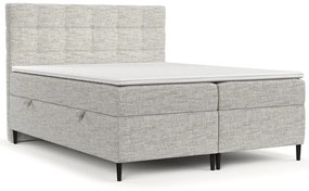 Letto boxspring grigio chiaro con contenitore 140x200 cm Urbaneo - Maison de Rêve