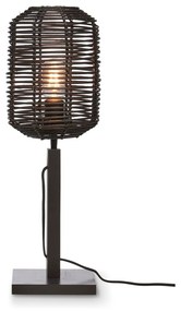 Lampada da tavolo nera con paralume in rattan (altezza 45 cm) Tanami - Good&amp;Mojo