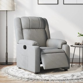 Poltrona Elettrica Reclinabile Grigio Chiaro İn Tessuto /