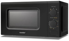 Comfee - Forno a Microonde Nero, 20 Litri, 700 w, 5 Livelli di Potenza, Funzione di Scongelamento Rapido, Timer Manuale, Design Compatto-CM-M202CC(BK)