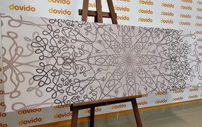 Quadro su tela – Ornamento circolare grigio