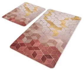 Set di tappetini per il bagno rosa in velluto 2 pz 60x100 cm – Mila Home