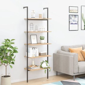 Scaffale Pendente 5 Ripiani Marrone Chiaro E Nero 64x35x185 Cm /