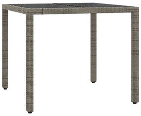 Set da bistrò 3 pz con cuscini grigio in polyrattan