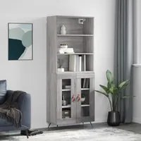 Credenza Grigio Sonoma 69,5x34x180 cm in Legno Multistrato 3189291