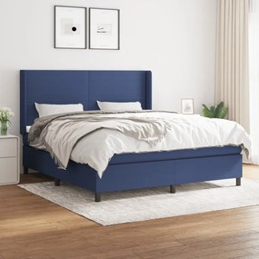 Giroletto A Molle Con Materasso Blu 160x200 Cm İn Tessuto /
