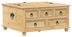 Scatola portaoggetti corona 90x78x45 cm legno massello di pino