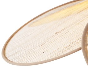 Lampada a sospensione Japandi color crema con paralume in lino - Aisha