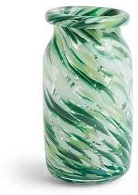 HAY - Splash Vase Roll Neck Small Green Swirl Hay