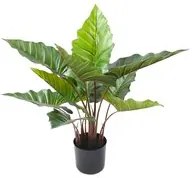 Pianta artificiale Colocasia H55 cm con Vaso Verde