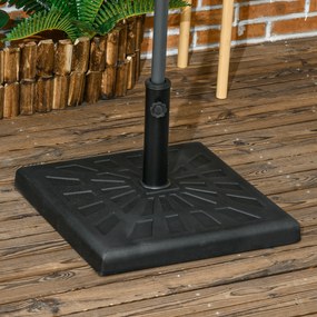Base per Ombrellone da Giardino Ø32 a Ø48 51x51x32 cm in Resina e Acciaio Nero...