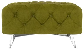 Poggiapiedi verde con rivestimento in velluto Chelsea – Ropez