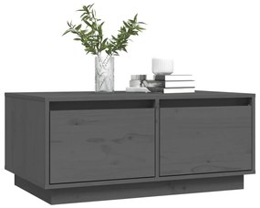 Tavolino da salotto grigio 80x50x35 cm legno massello di pino