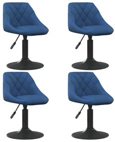 Sedie Da Pranzo Girevoli 4 Pz Blu İn Velluto /