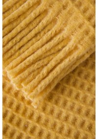 Plaid giallo con motivo Waffle, 140 x 180 cm Waffel - Euromant