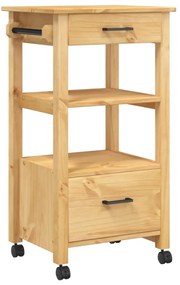 Carrello da cucina monza 48x40x90 cm in legno massello di pino