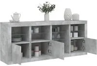 Credenza con Luci LED Grigio Cemento 164x37x67 cm 3209054