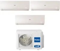 Climatizzatore Condizionatore Haier Trial Split Inverter serie FLEXIS PLUS WHITE 7+9+9 con 3U70S2SR3FA R-32 Wi-Fi Integrato Colore Bianco 7000+9000+9000