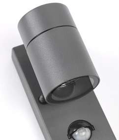 Lampada da parete per esterni antracite IP44 con sensore di movimento - Solo