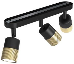 Luce Spot MIZU 3xGU10/8W/230V nero/ottone