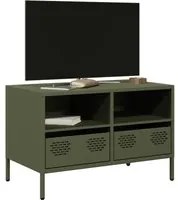 Mobile TV Verde Oliva 68x39x43,5cm in Acciaio Laminato a Freddo 851320