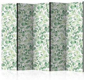 Paravento design Bellezza naturale II (5 parti) - modello di foglie verdi
