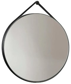 Specchio kiwi tondo in metallo nero Ø 70 cm