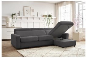 Divano angolare in grigio scuro allungabile (con composizione variabile) Monaco – Bobochic Paris