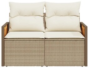 Divano da Giardino con Cuscini a 2 Posti Beige in Polyrattan