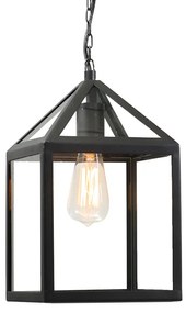 Lampada a sospensione da esterno industriale nera IP23 - Amsterdam