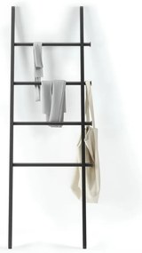 Scala decorativa nera in legno di pioppo Leana - Umbra