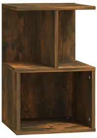 Comodini 2 pz rovere fumo 35x35x55 cm in legno multistrato