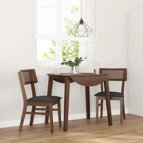 Sedie Da Pranzo Con Cuscini 2pz Marrone Legno Massello Di Hevea /