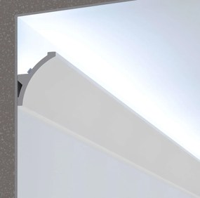 Cornice Pitturabile Stondata XL per parete per Strisce LED - 2m Variante Lunghezza 2 Metri
