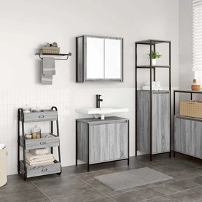 Set Mobili Da Bagno 2 Pz Grigio Sonoma İn Legno Multistrato /