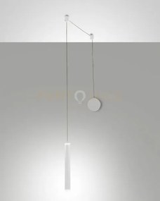 Prado lampadario a sospensione bianca 1 luce c/decentramento a led ...