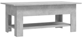 Tavolino da salotto grigio cemento 102x55x42 cm in truciolato