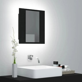 Armadietto A Specchio Con Luci Led Nero 40x12x45 Cm İn Acrilico /
