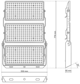 Faro Modulare LED 750W IP66 angolo 60° 135lm/W IK08 - LIFUD Driver Colore Bianco Naturale 4.000K
