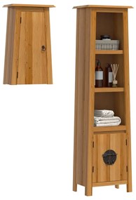 Set mobili da bagno 2 pz in legno massello di pino