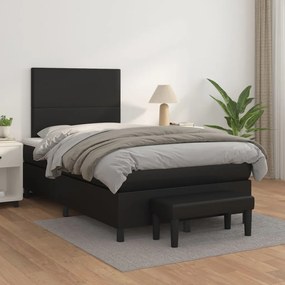 Giroletto A Molle Con Materasso Nero 120x200 Cm İn Similpelle /