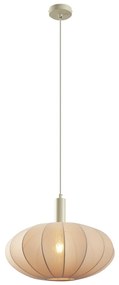 Lampada a sospensione Japandi beige con paralume in tessuto - Bida