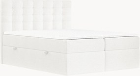 Letto boxspring in bouclé fatto a mano con contenitore Sansa, H3