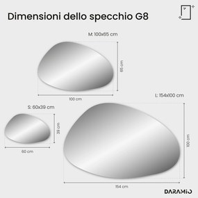 Specchio asimmetrico con luce LED G8