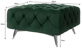 Poggiapiedi verde scuro con rivestimento in velluto Chelsea – Ropez