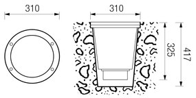 GEO Lampada incasso LED COB 35,8W CS70