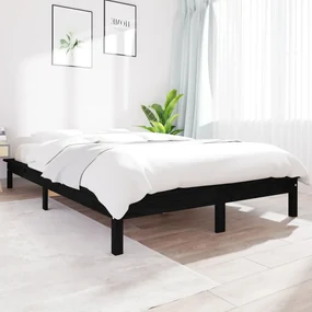 Giroletto nero 120x200 cm in legno massello di pino